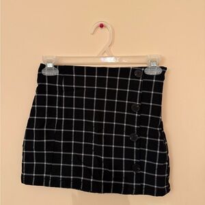 Black and White Plaid Women's Skirt